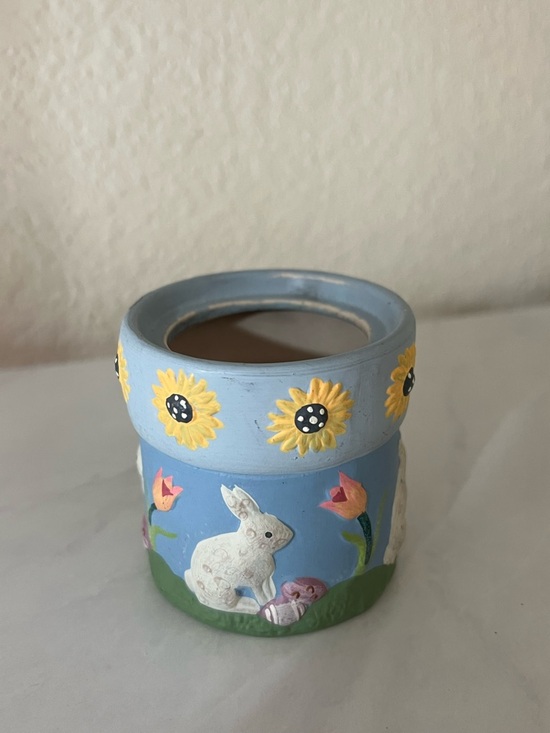 New Creative Other - Floral Bunny Blue Decorative Ceramic Pot Easter Eggs